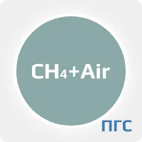 ПГС ГСО 2 разряд метан (СН4) 0,88 % в воздухе (air) в стальном баллоне 4-5 л. вентиль латунь