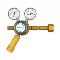 Редуктор газовый баллонный латунный   CTMH Кислород/Инертные газы, 300/20 бар, 100м3/ч, W21,8-3/8 FPT, шаровой кран (для лазерной резки)